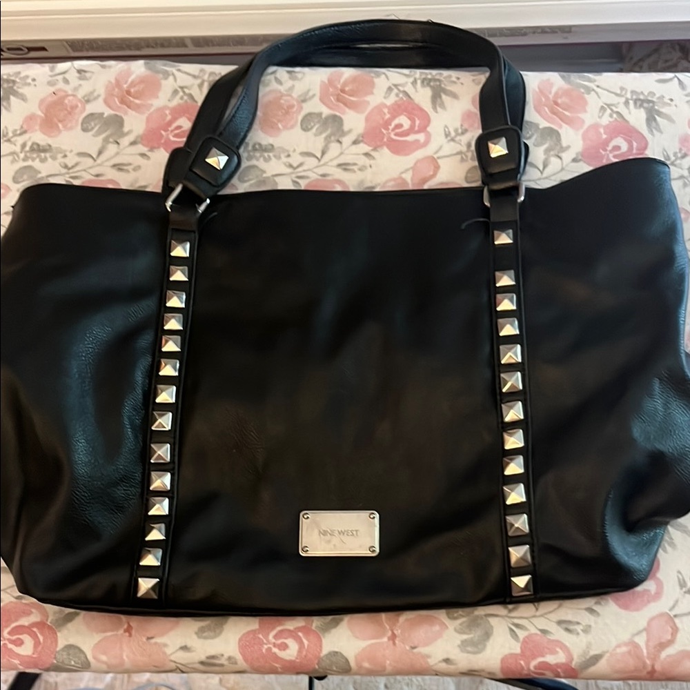 Nine West Black and Silver Studded Tote